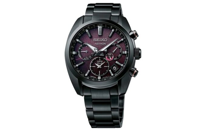 ASTRON Astron GPS Solar Dual-Time 42,7 mm Limited Edition Sort/Lilla